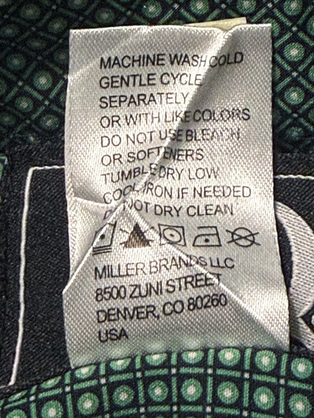 Cinch Men’s 3XL Big & Tall Green Geometric Micro Print Button Down Shirt - Picture 14 of 14
